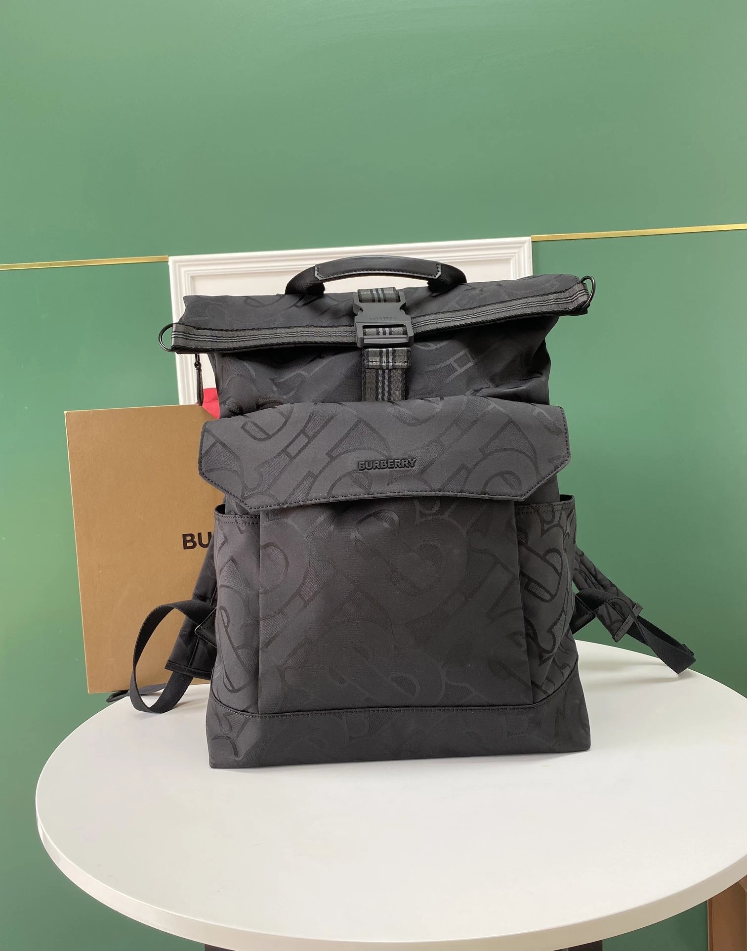 Burberry Thomas Bear Check Drawstring Backpack Beige Mini Backpack - 6