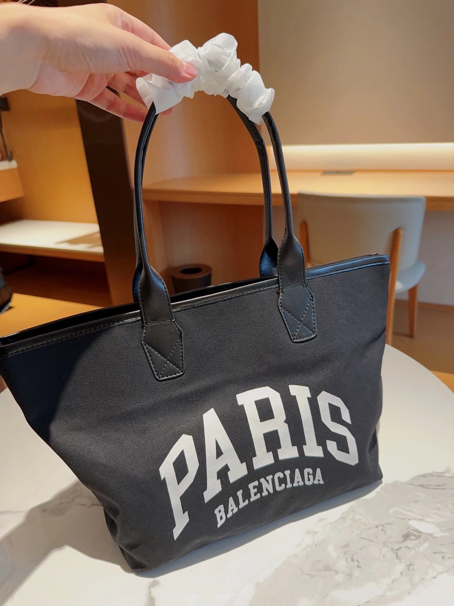 Balenciaga Paris Tote Bag Black - 11