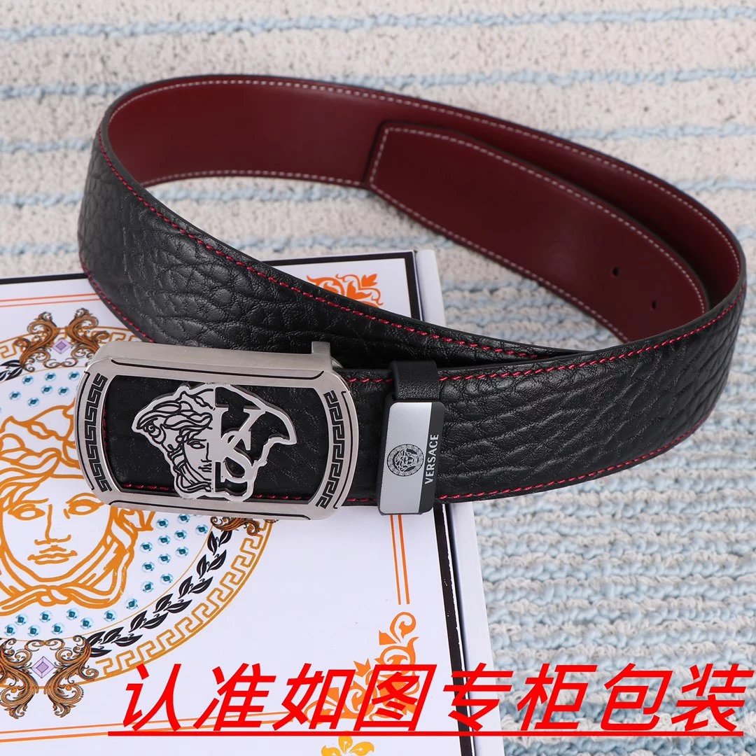 Versace Medusa Interlocking Buckle Belt Black Leather - 10