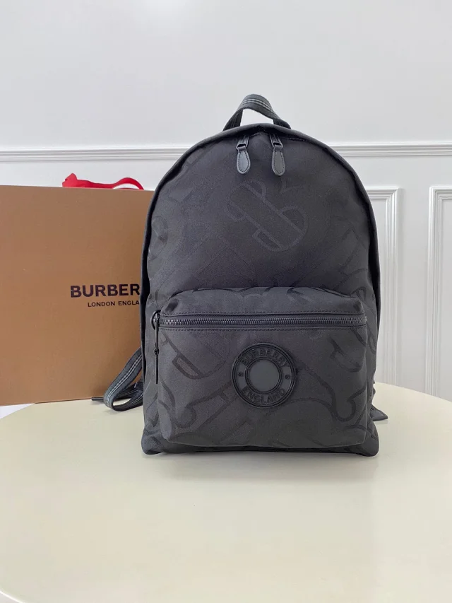Burberry Backpacks Nylon drawstring backpack with buckle straps and zip pockets product detail image 12