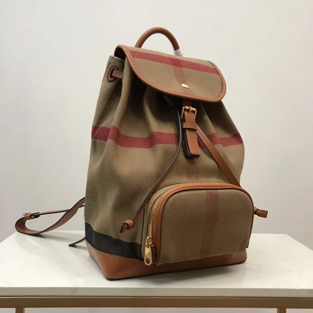 Burberry Backpacks Nylon drawstring backpack with buckle straps and zip pockets product detail image 10