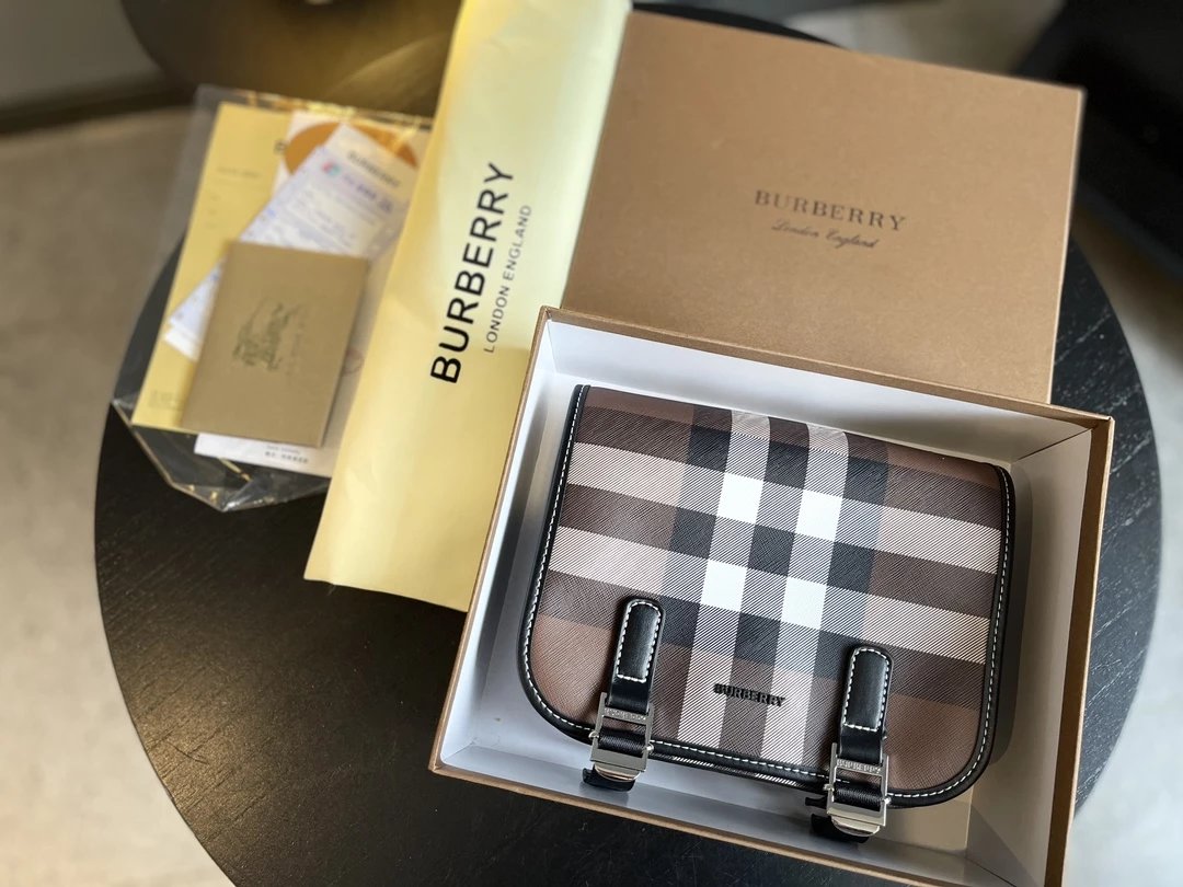 Burberry Vintage Check Saddle Bag Beige Crossbody Bag - 5