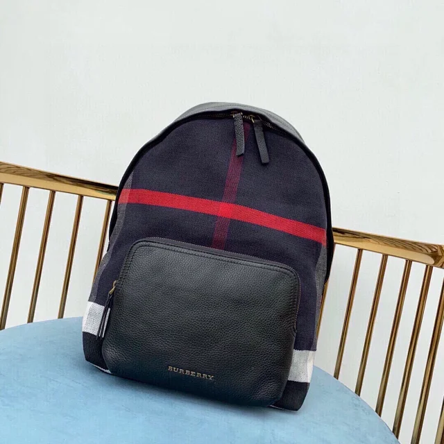 Burberry Backpacks Nylon drawstring backpack with buckle straps and zip pockets product detail image 11