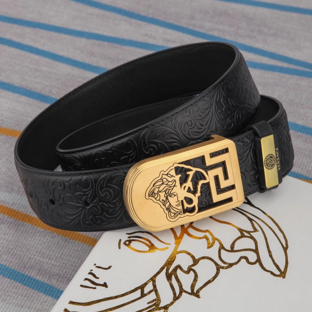 Versace Medusa Head Belt Multicolor Leather Belt - 5