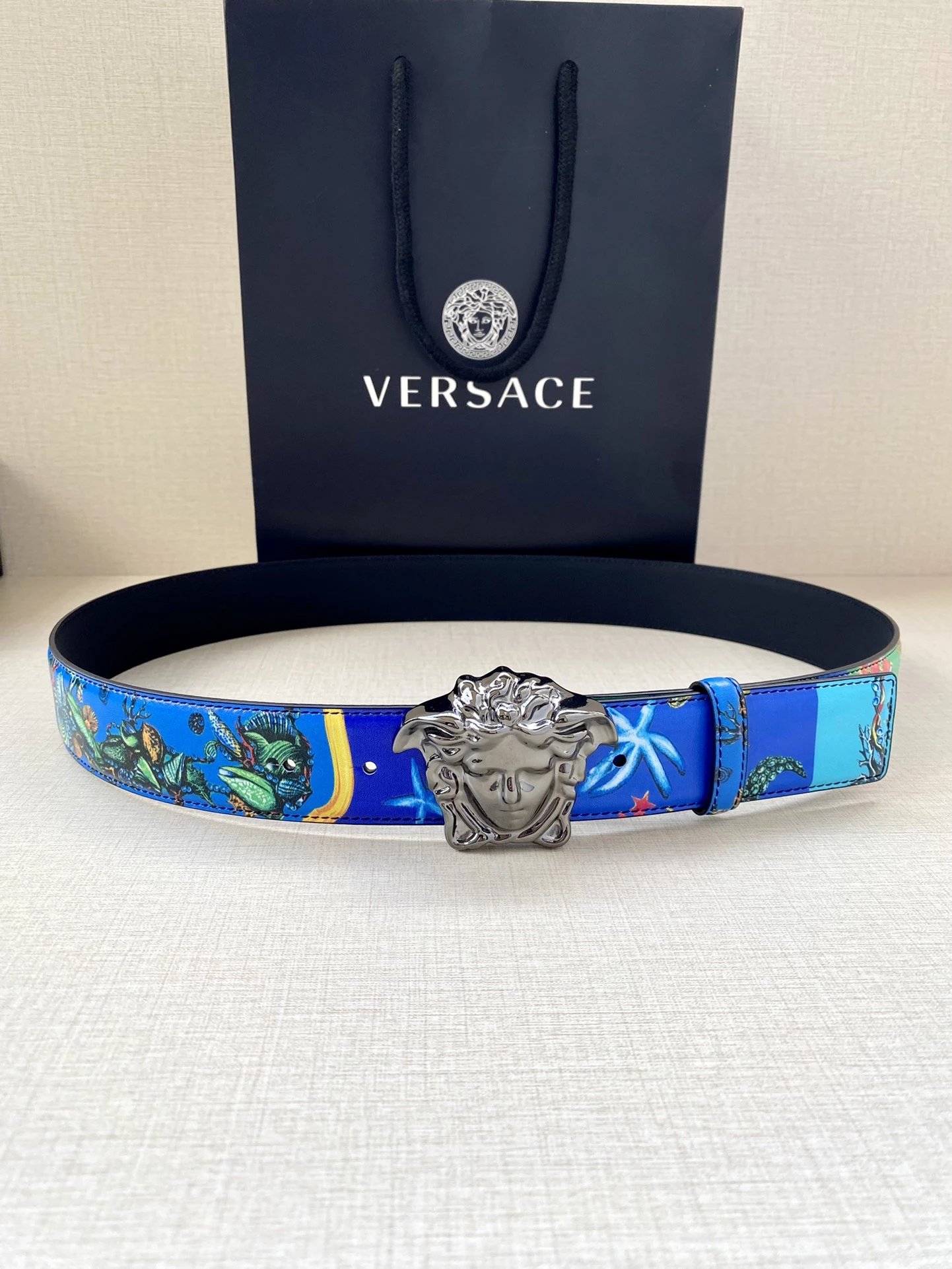 Versace Medusa Head Belt Multicolor Leather Belt - 2