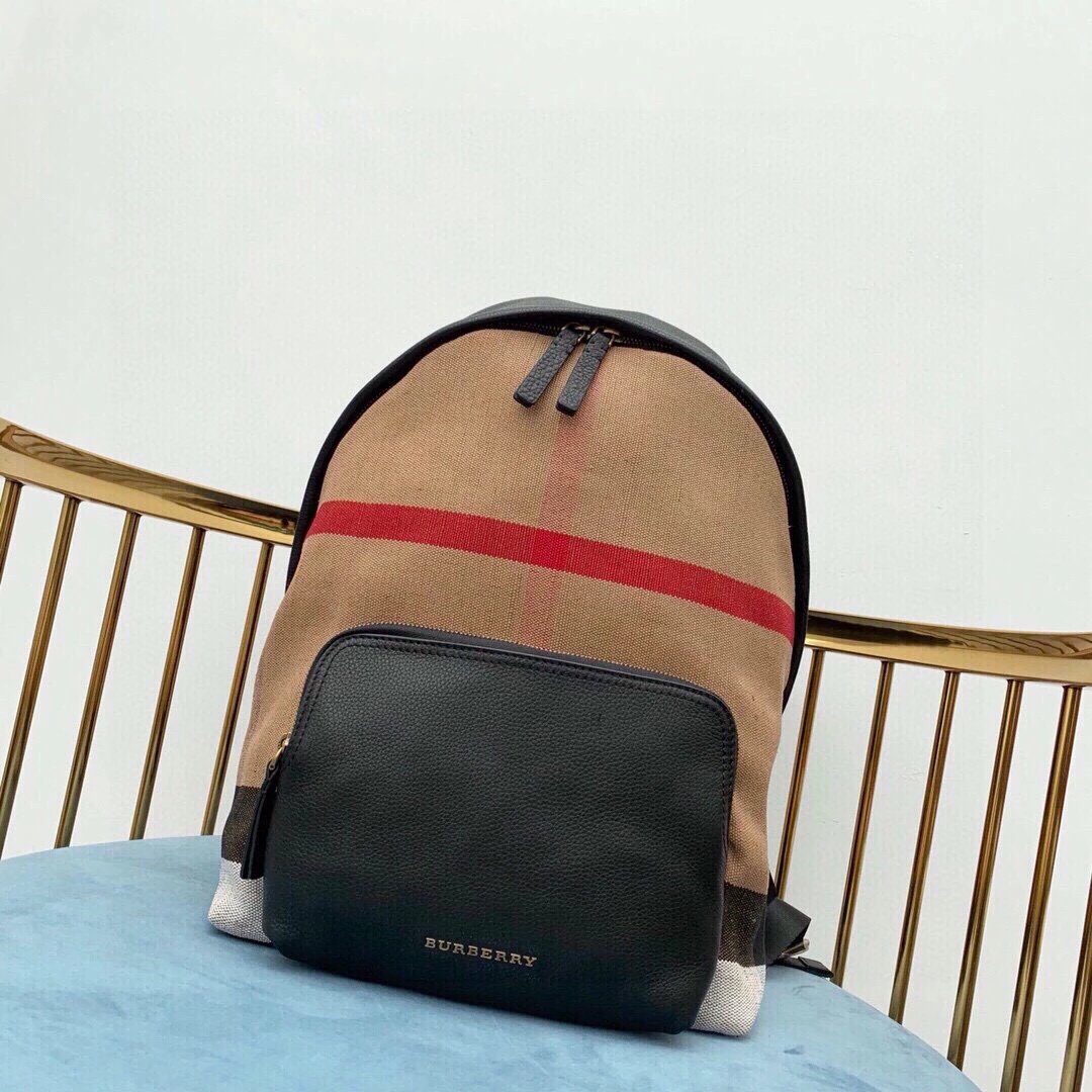 Burberry Thomas Bear Check Drawstring Backpack Beige Mini Backpack - 7