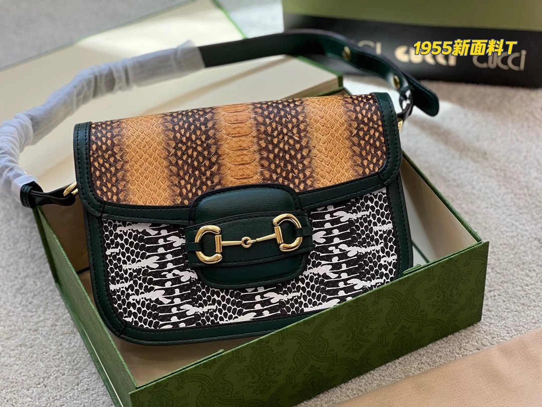 Gucci Horsebit 1955 Mini Bag Black Leather Chain Shoulder Bag - 2