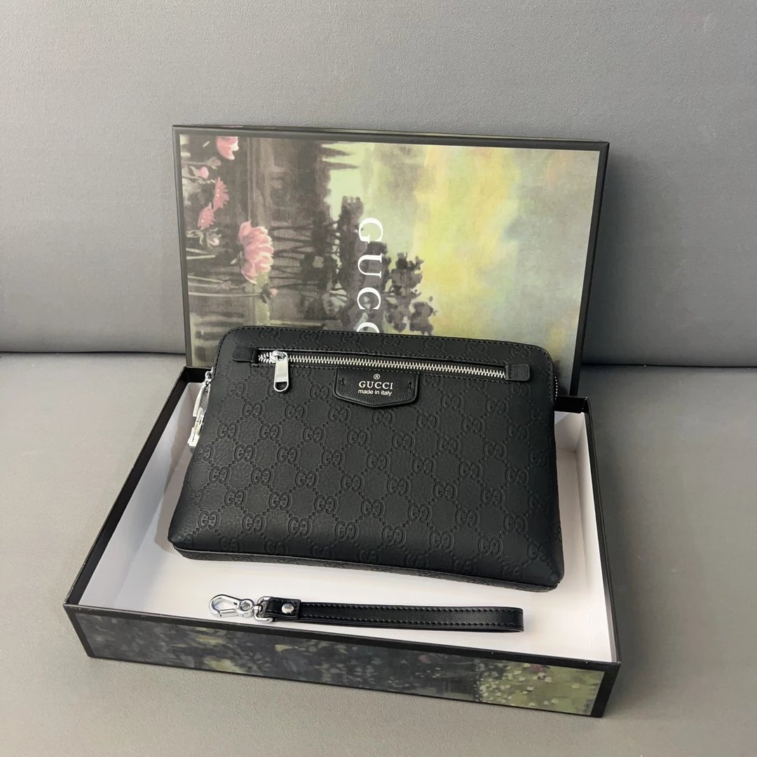 Gucci Marmont Mini Wallet Black Grained Leather Short Wallet - 3