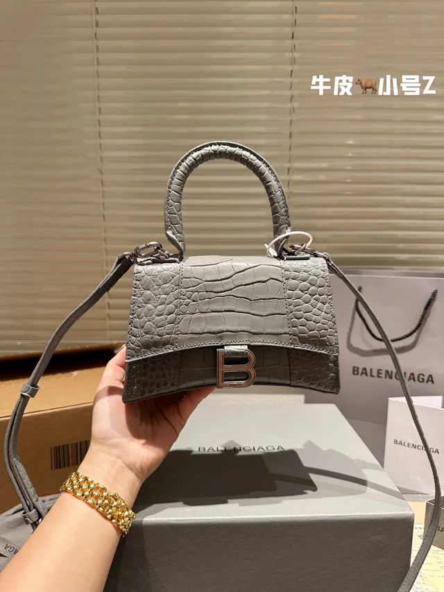 Balenciaga Handbags Hourglass crocodile-embossed top-handle bag product detail image 5