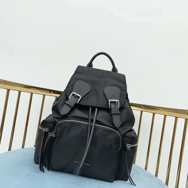 Burberry Backpacks Nylon drawstring backpack with buckle straps and zip pockets product detail image 2