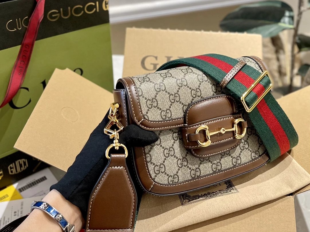 Gucci Mini Boston Bag Black and White Horsebit Cat Motif Handbag - 4