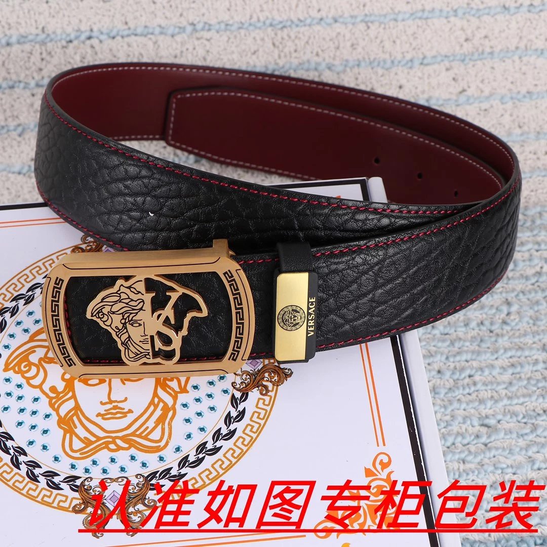 Versace Medusa Interlocking Buckle Belt Black Leather - 8
