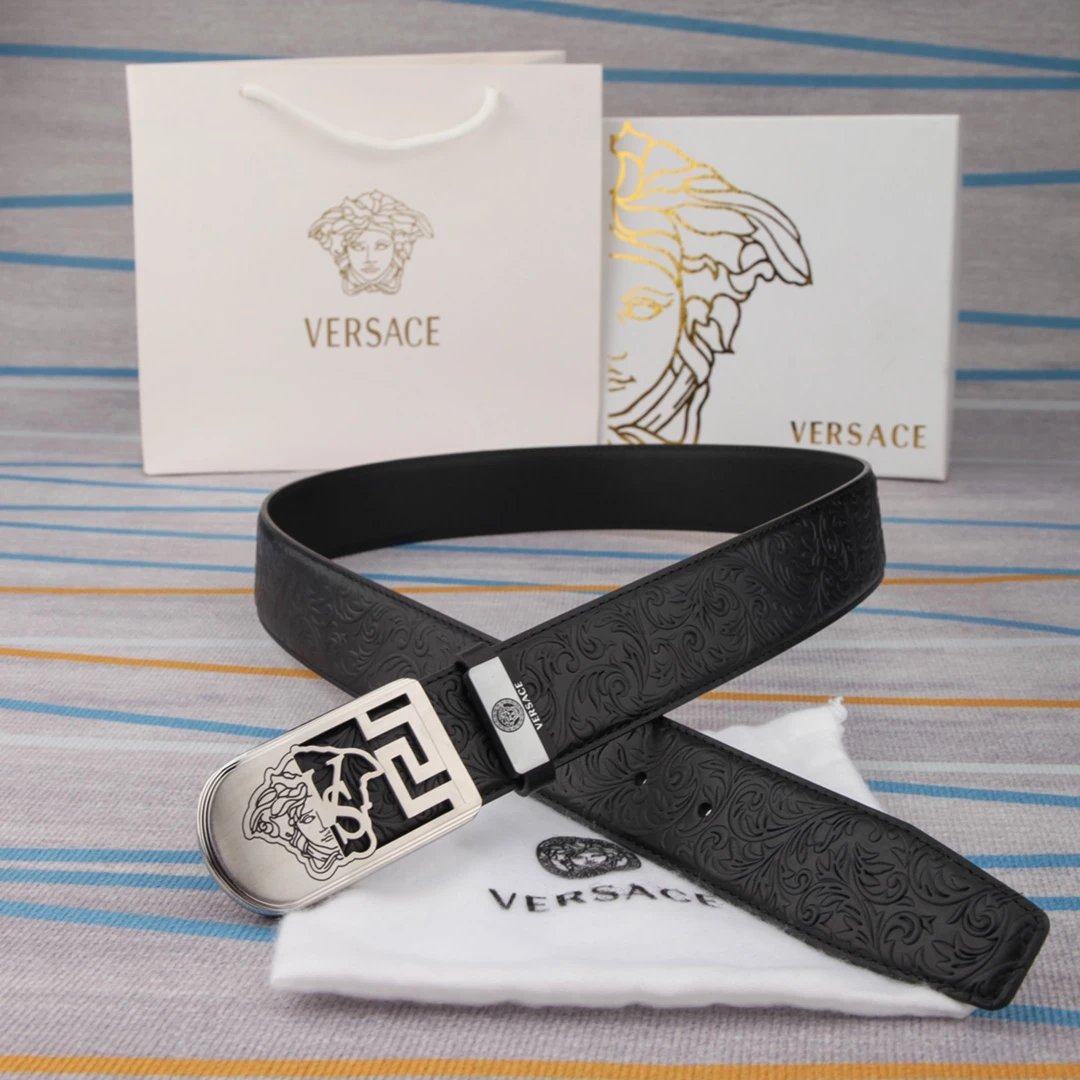 Versace Medusa Head Belt Multicolor Leather Belt - 6