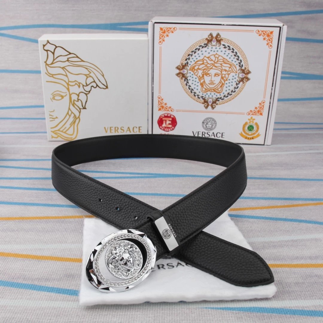 Versace Medusa Head Belt Multicolor Leather Belt - 11