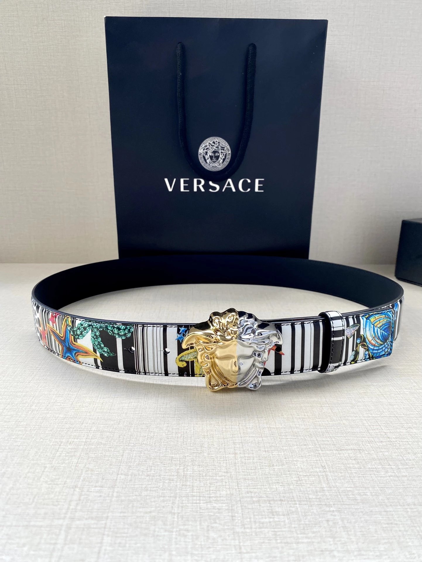 Versace Medusa Head Belt Multicolor Leather Belt - 3
