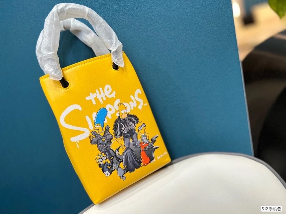 Design The Simpsons x Unknown Brand Mini Tote Bag Black Handbags - 8