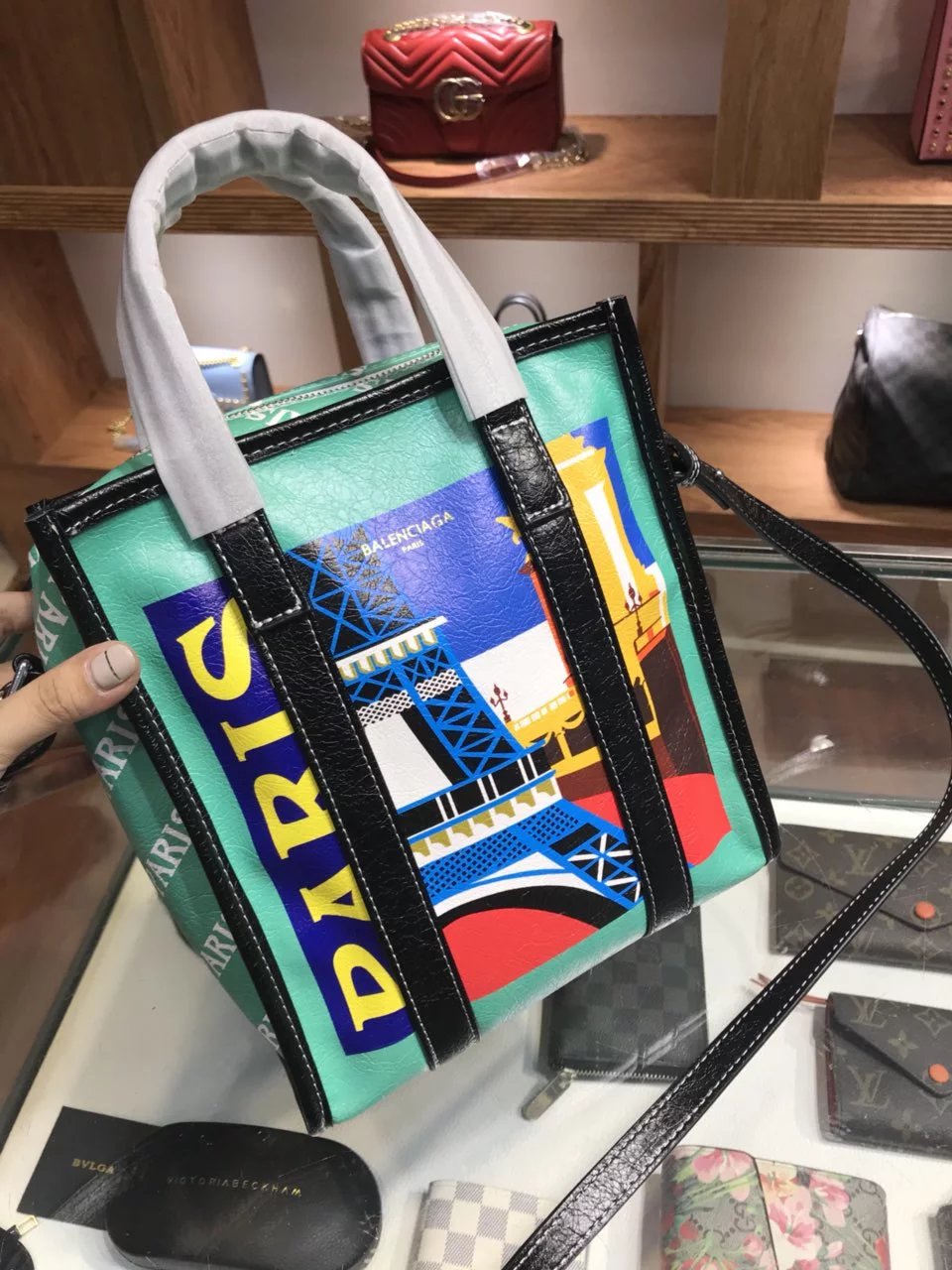Balmain Paris Logo Canvas Tote Bag White Yellow Handbags - 3