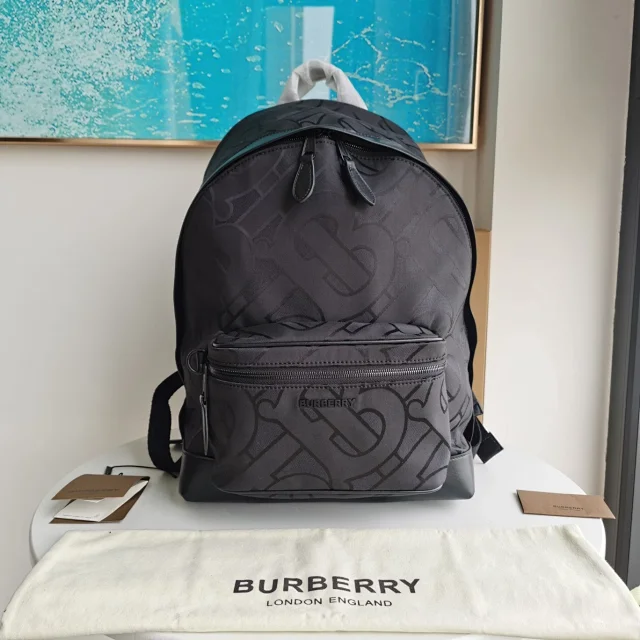 Burberry Backpacks Nylon drawstring backpack with buckle straps and zip pockets product detail image 15