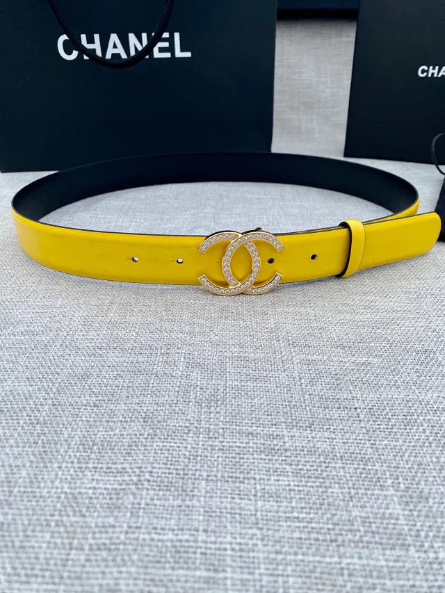 Chanel Belts Crystal Double-C Buckle Belt product detail image 4