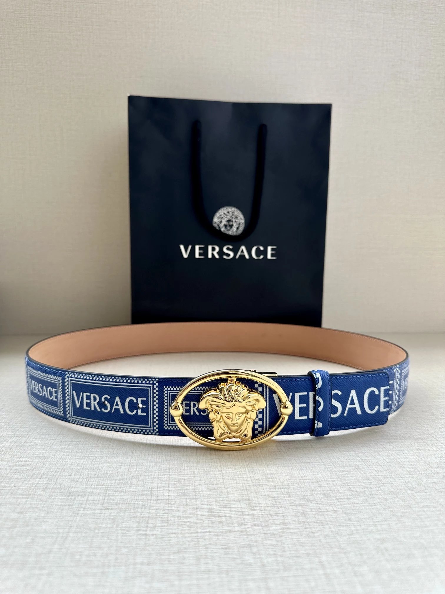 Versace Medusa Head Belt Multicolor Leather Belt - 8