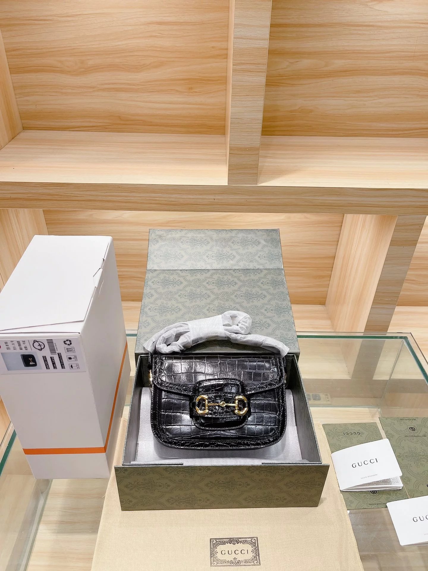 Gucci Horsebit 1955 Mini Saddle Bag Black Crossbody Bag - 4