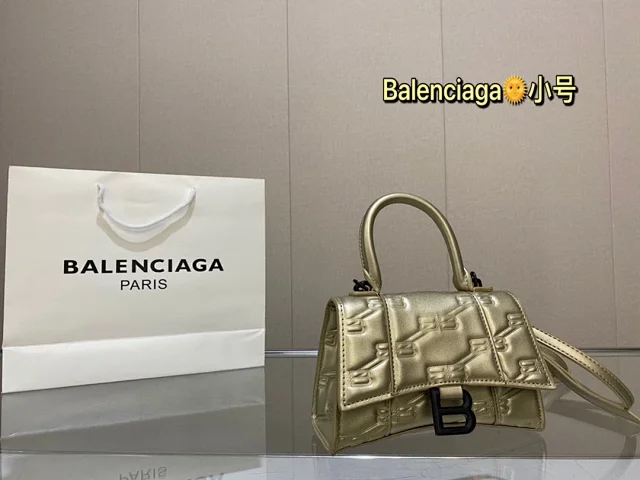 Balenciaga Handbags Hourglass crocodile-embossed top-handle bag product detail image 14