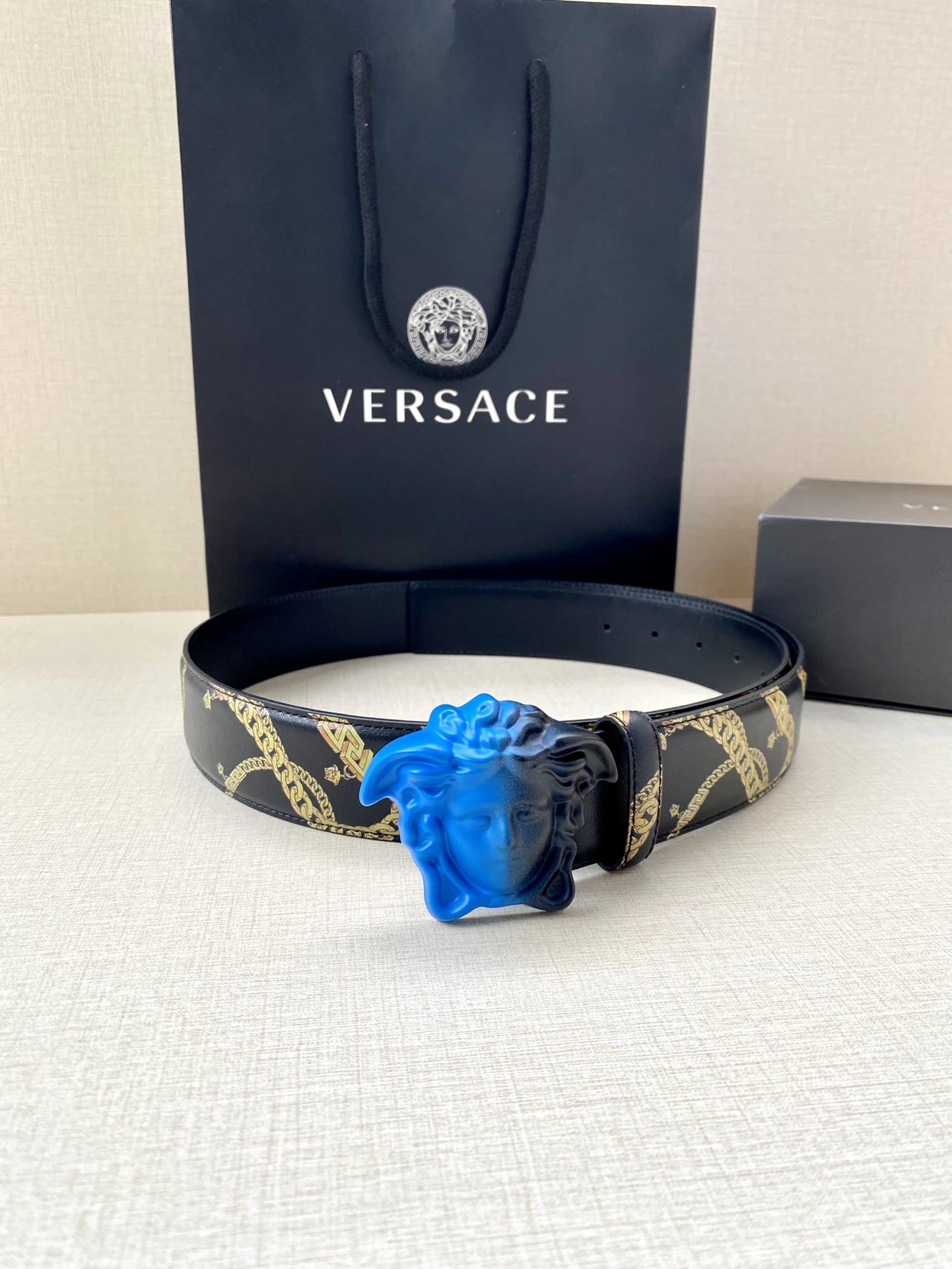 Versace Medusa Head Belt Multicolor Leather Belt - 3