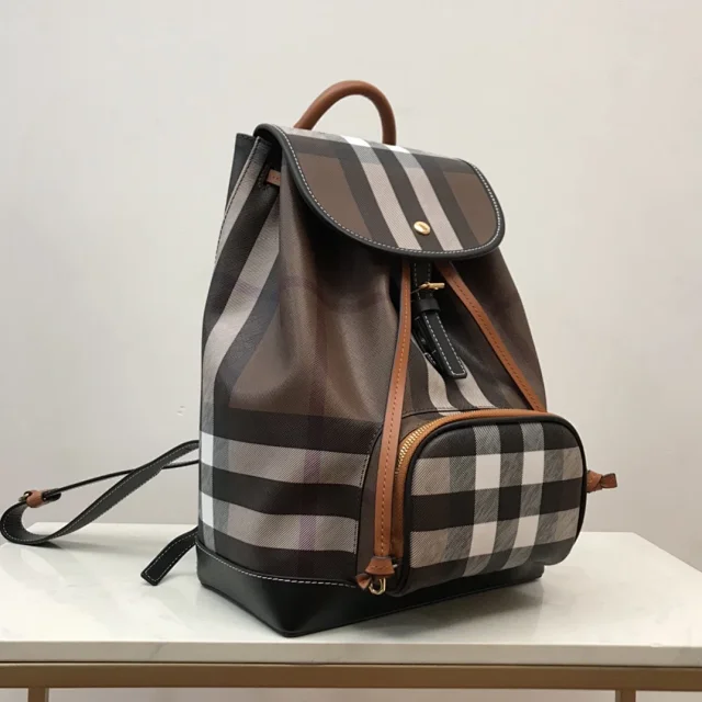 Burberry Backpacks Nylon drawstring backpack with buckle straps and zip pockets product detail image 9