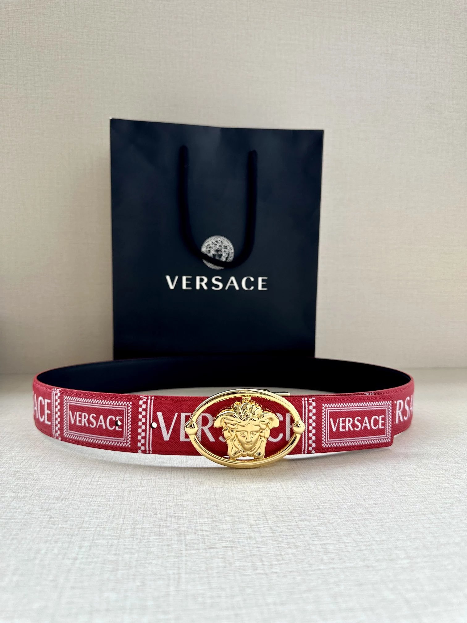 Versace Medusa Head Belt Multicolor Leather Belt - 11