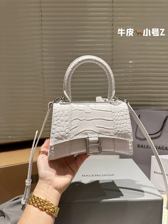 Balenciaga Handbags Hourglass crocodile-embossed top-handle bag product detail image 8