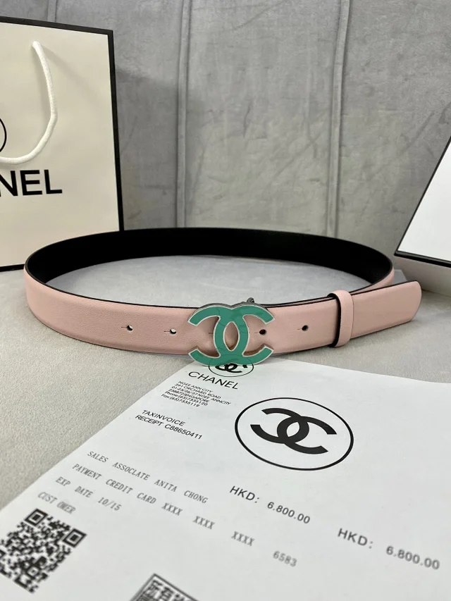 Chanel Belts Crystal Double-C Buckle Belt product detail image 7