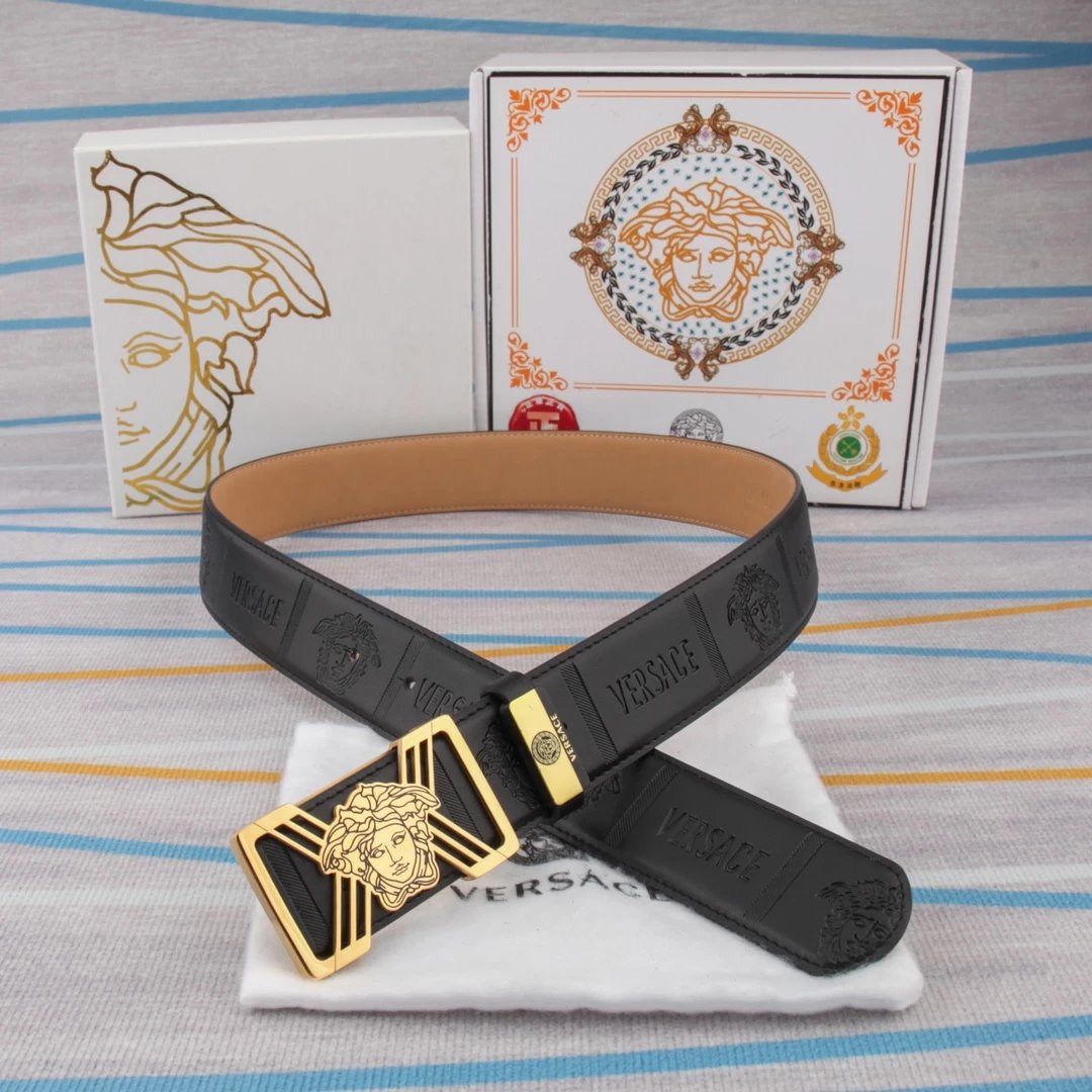 Versace Medusa Head Belt Multicolor Leather Belt - 12