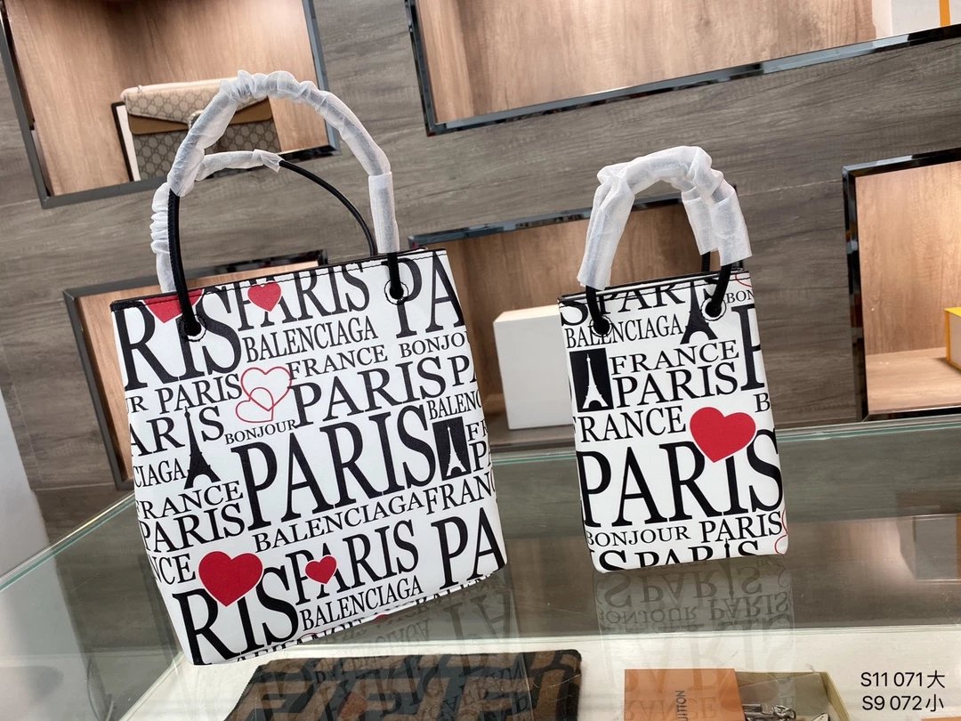 Balmain Paris Logo Canvas Tote Bag White Yellow Handbags - 4