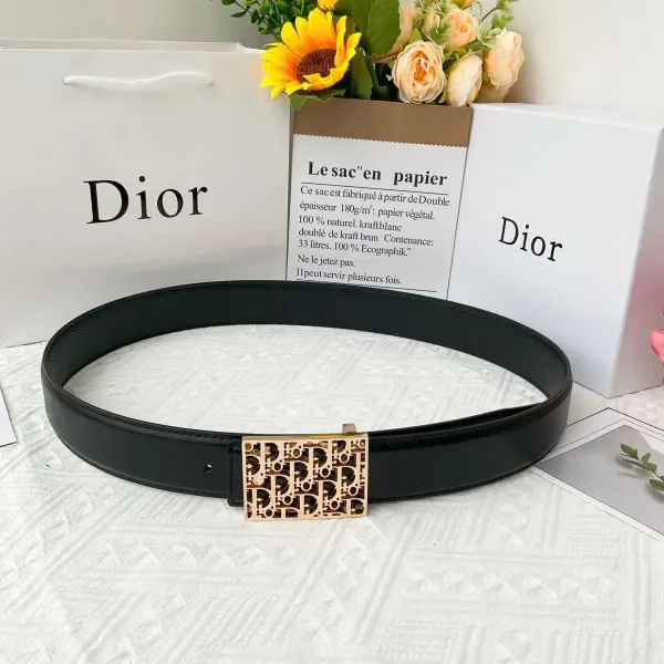 Dior Oblique Canvas Belt Black and Beige - 9