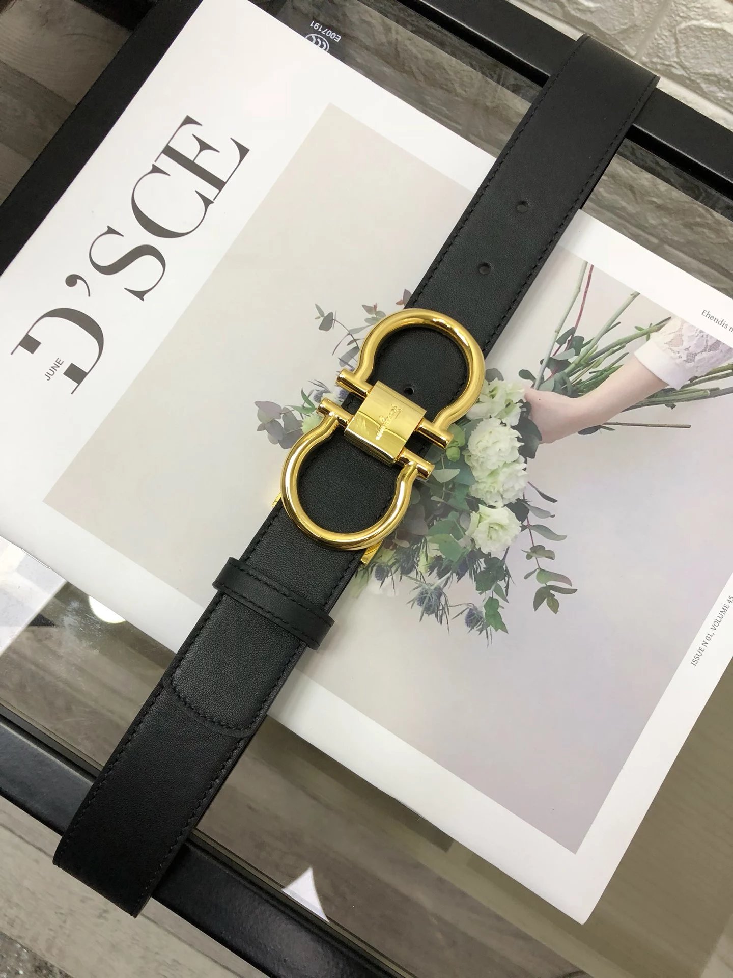 Salvatore Ferragamo Gancini Buckle Black Leather Belt - 11