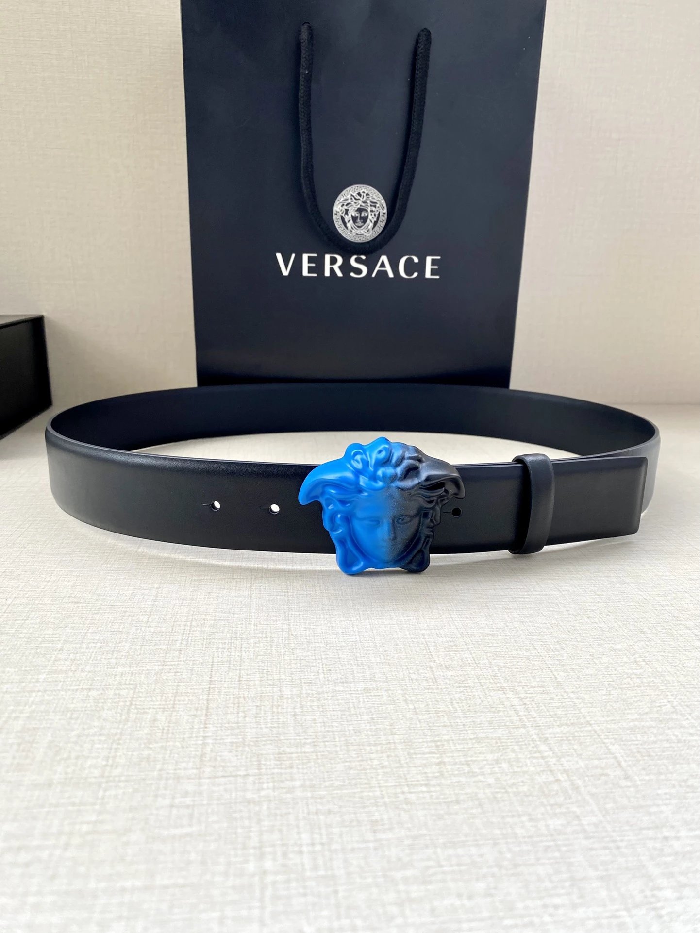 Versace Medusa Head Belt Multicolor Leather Belt - 12
