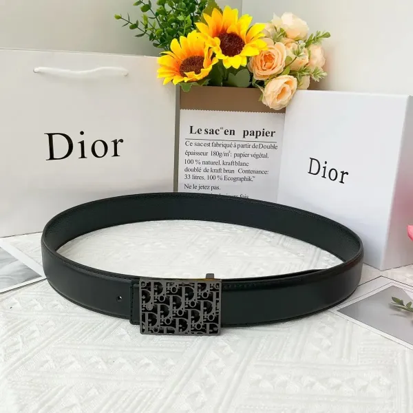 Dior Oblique Canvas Belt Black and Beige - 11