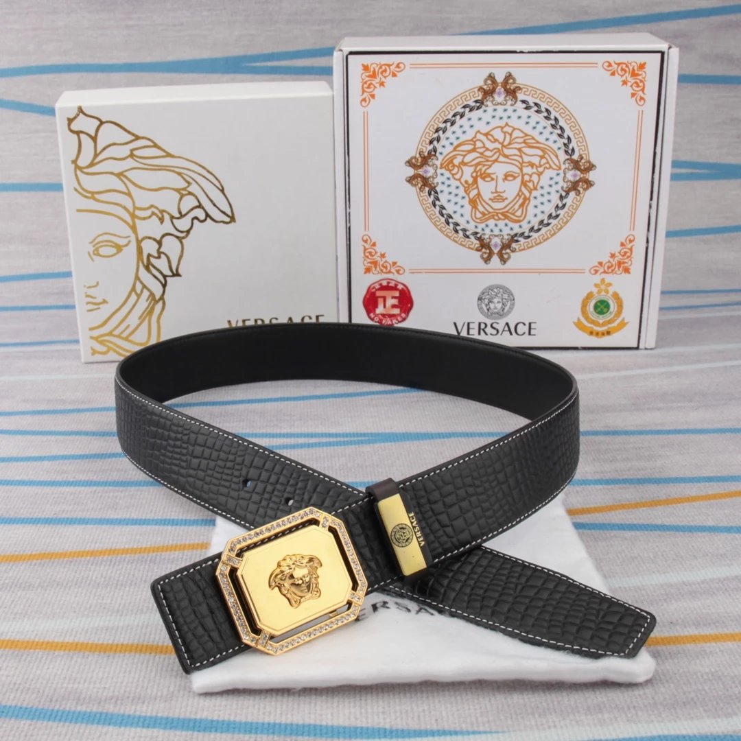 Versace Medusa Head Belt Multicolor Leather Belt - 10