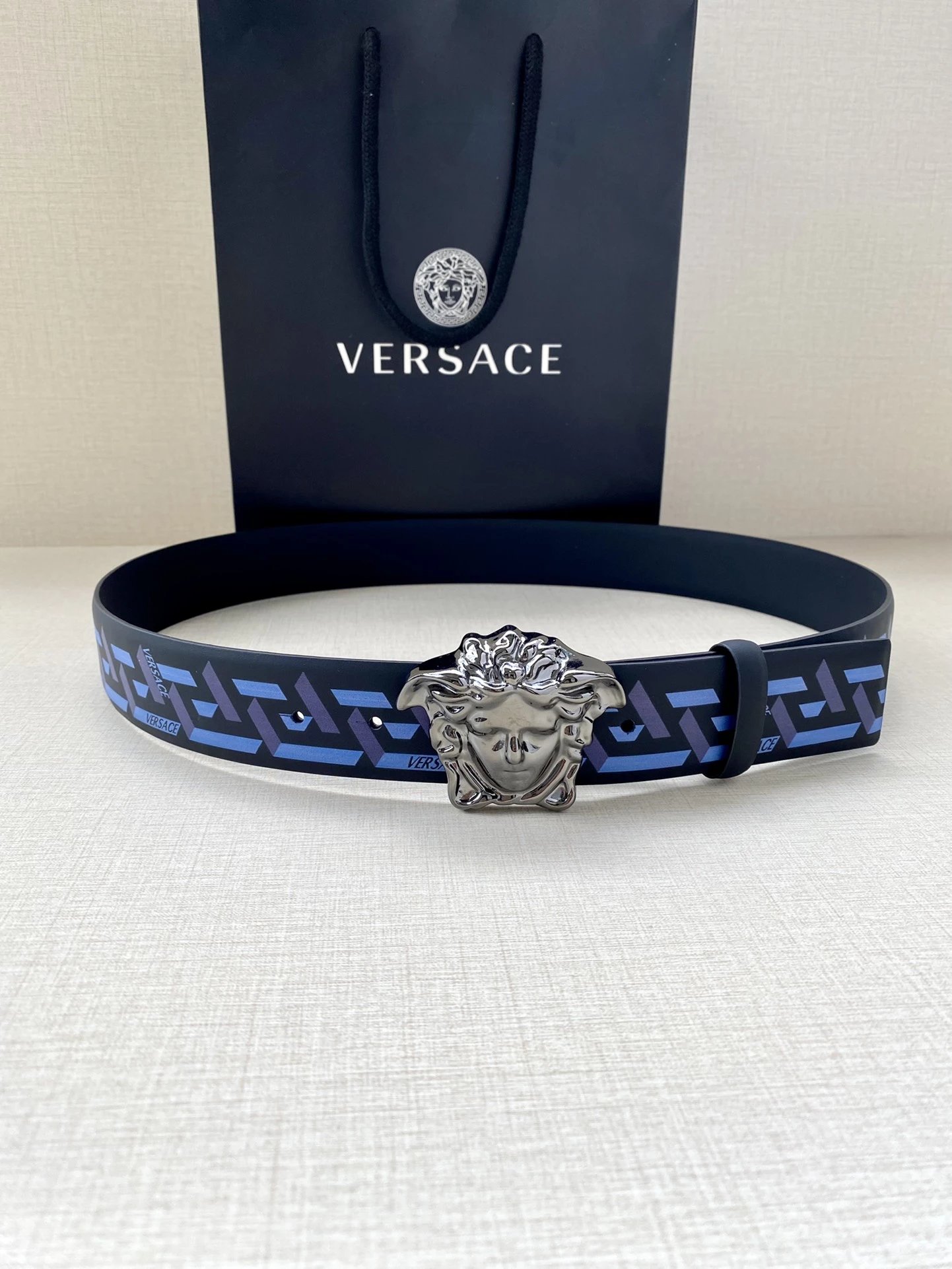 Versace Medusa Head Belt Multicolor Leather Belt - 7