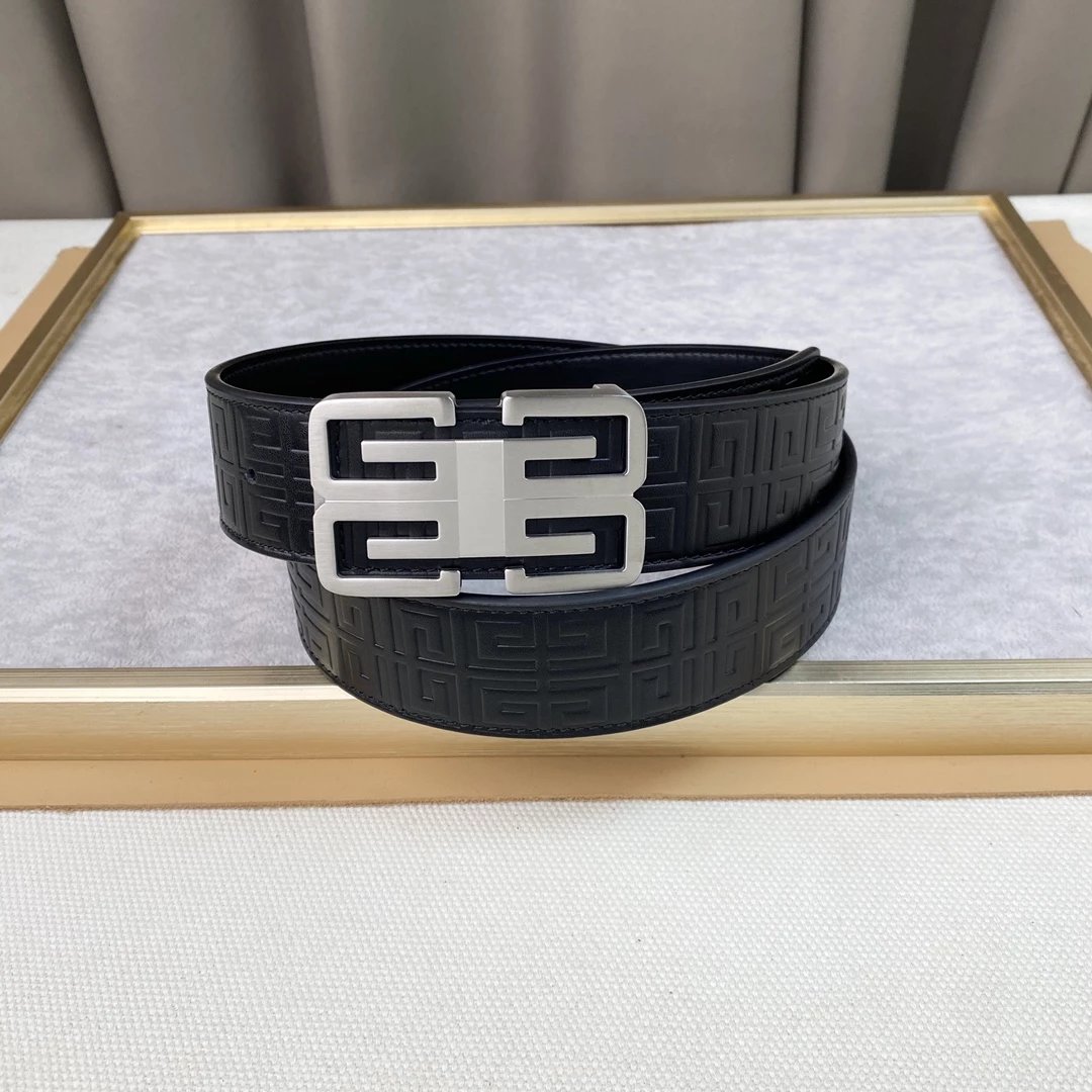 Givenchy 4G Logo Buckle Belt Black Leather Belt - 14