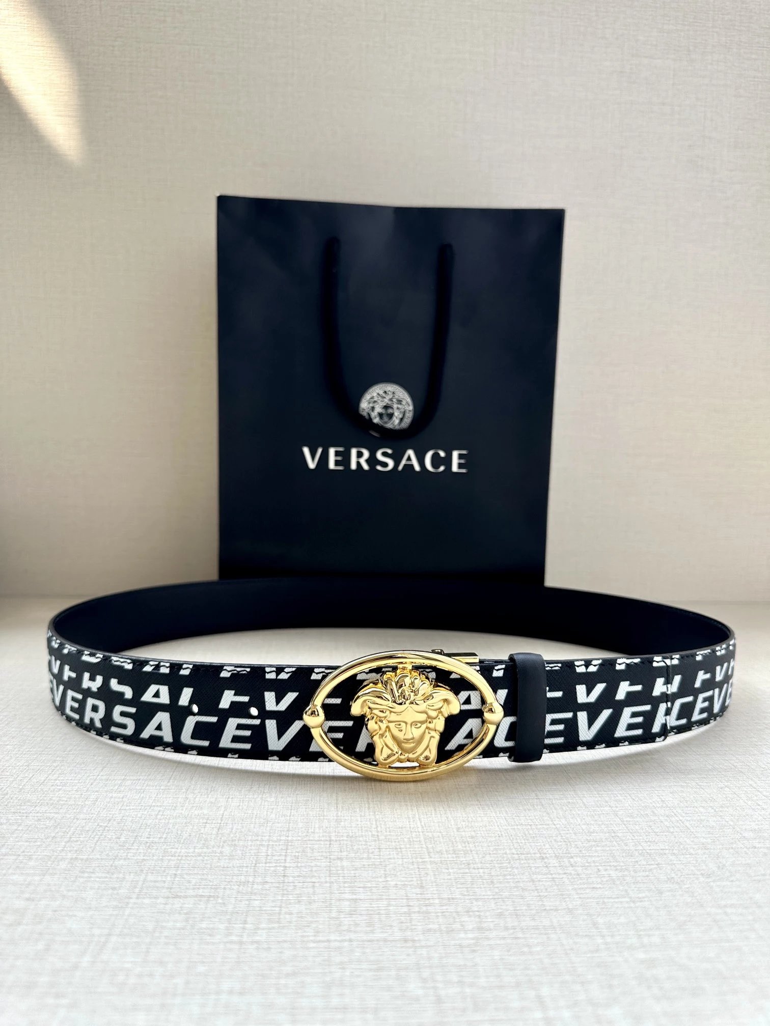 Versace Medusa Head Belt Multicolor Leather Belt - 10