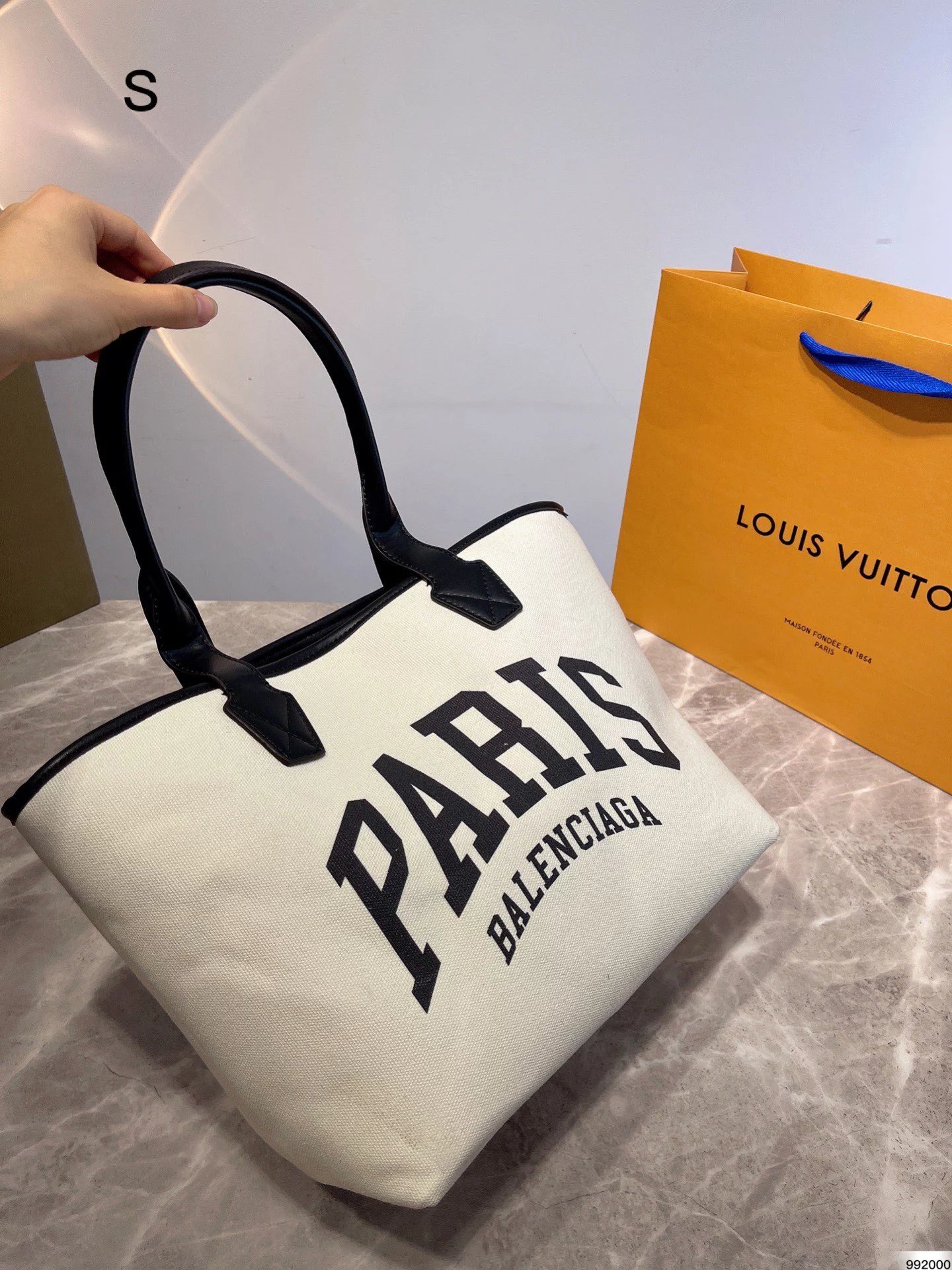 Balenciaga Paris Tote Bag Black - 4