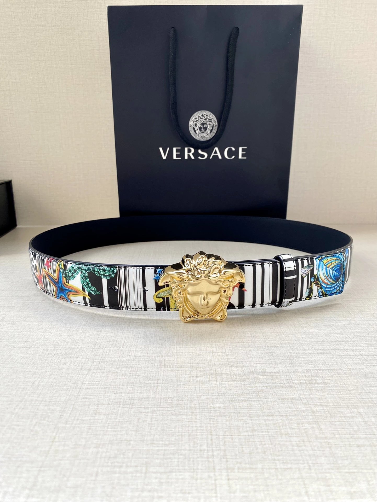 Versace Medusa Head Belt Multicolor Leather Belt - 4