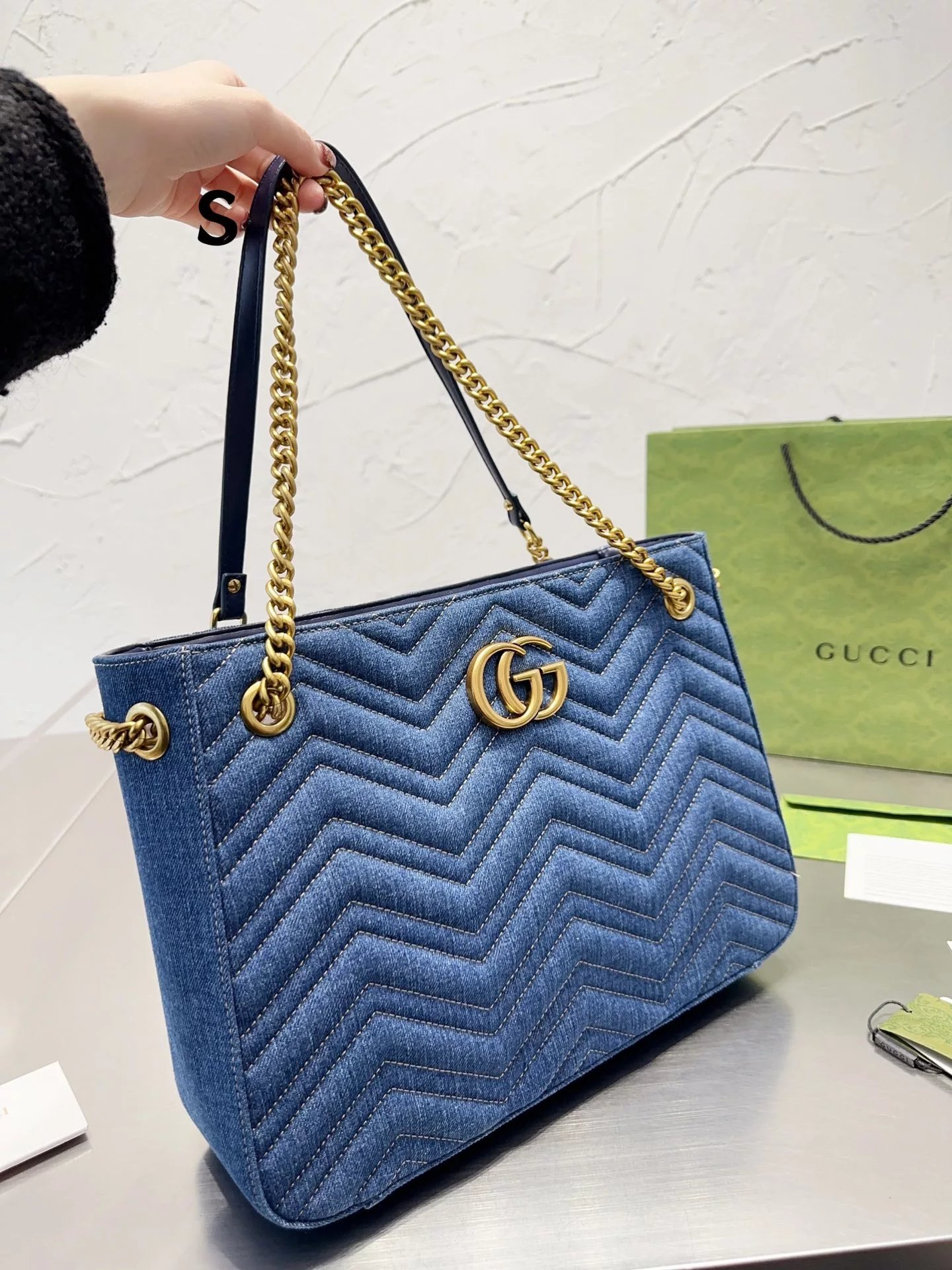 Gucci Ophidia GG Tote Bag Beige Brown with Web Stripe Handbag - 2