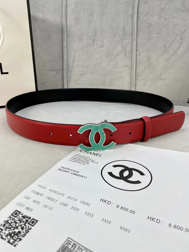 Chanel Belts Crystal Double-C Buckle Belt product detail image 12