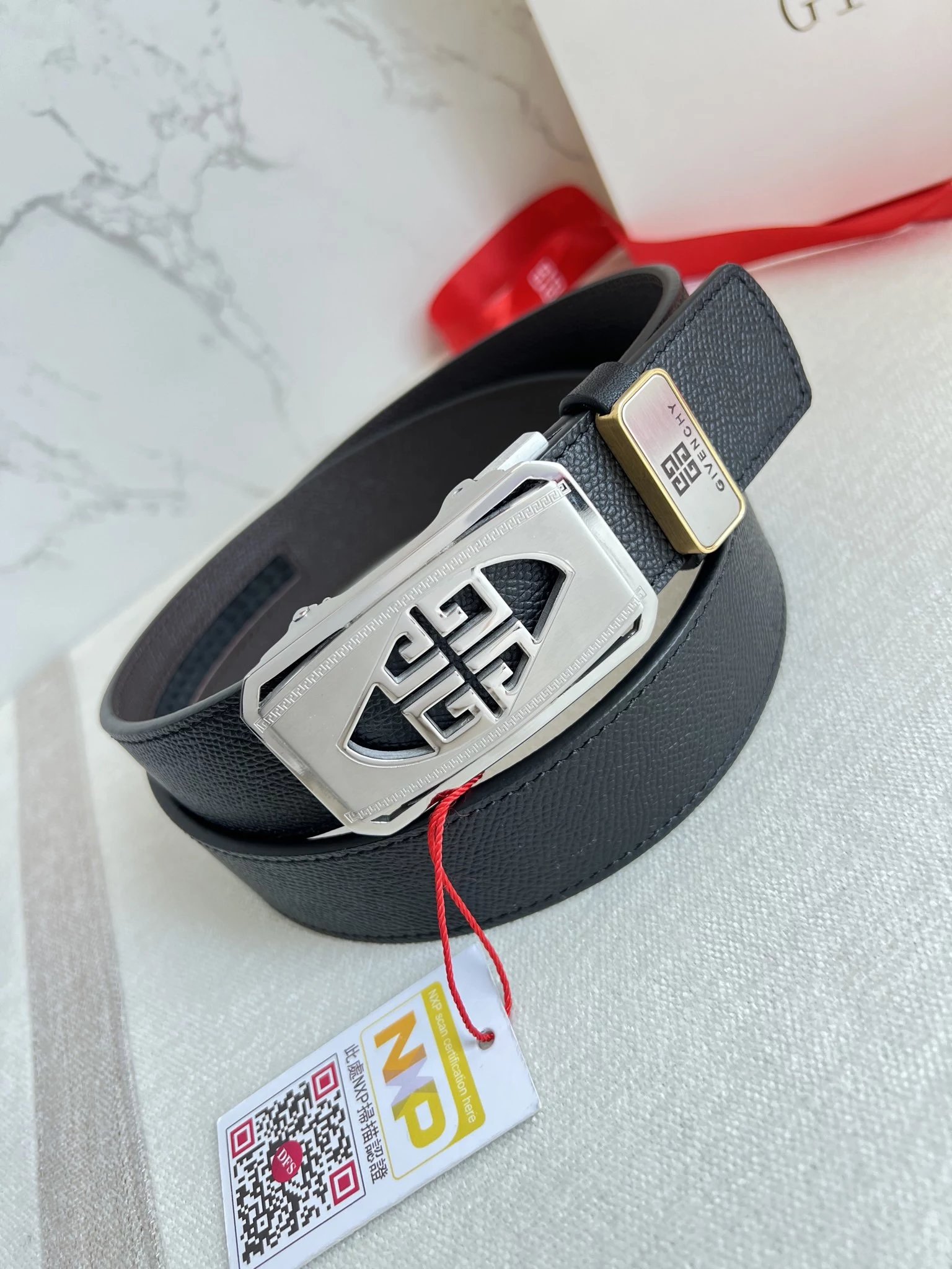 Givenchy 4G Logo Buckle Belt Black Leather Belt - 15