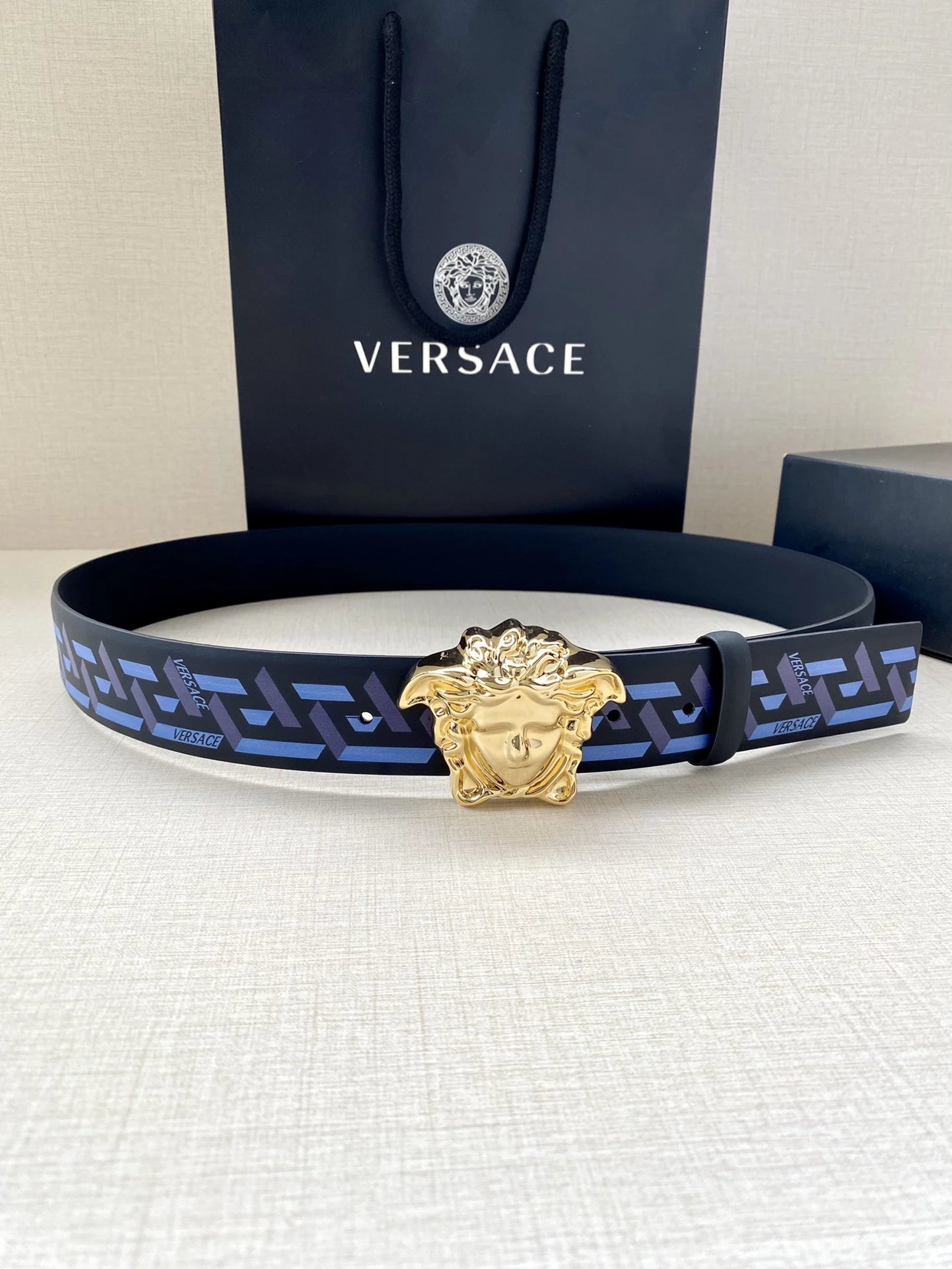 Versace Medusa Head Belt Multicolor Leather Belt - 5