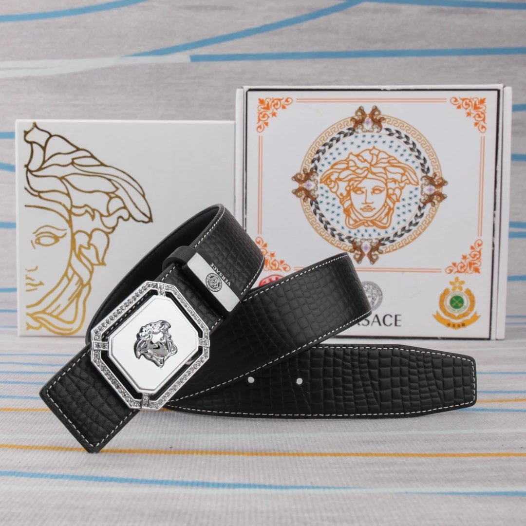 Versace Medusa Head Belt Multicolor Leather Belt - 8
