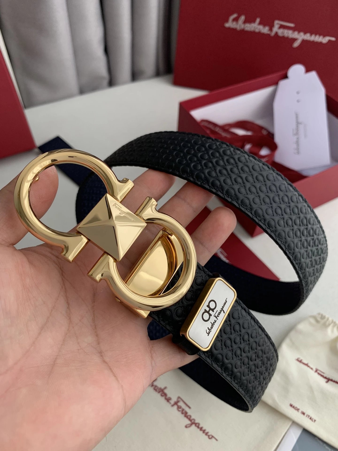 Dior CD Logo Belt Black Leather Belt - 11