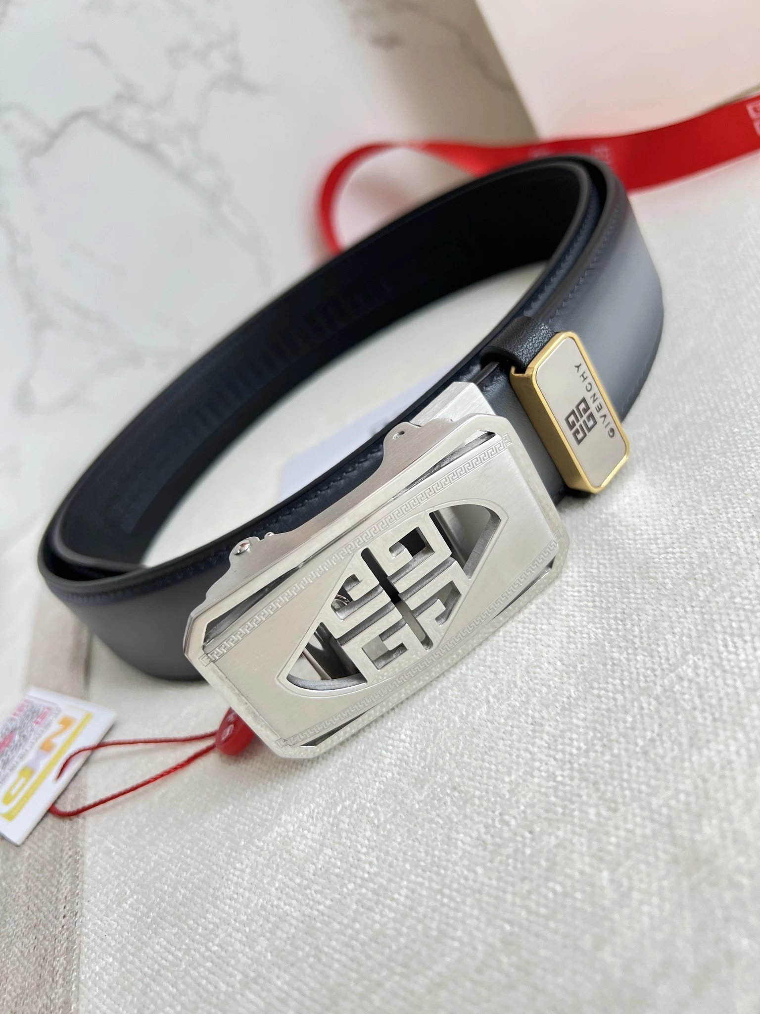 Givenchy 4G Logo Buckle Belt Black Leather Belt - 12